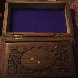 3 wooden  w/ details  boxes- Not For Sale